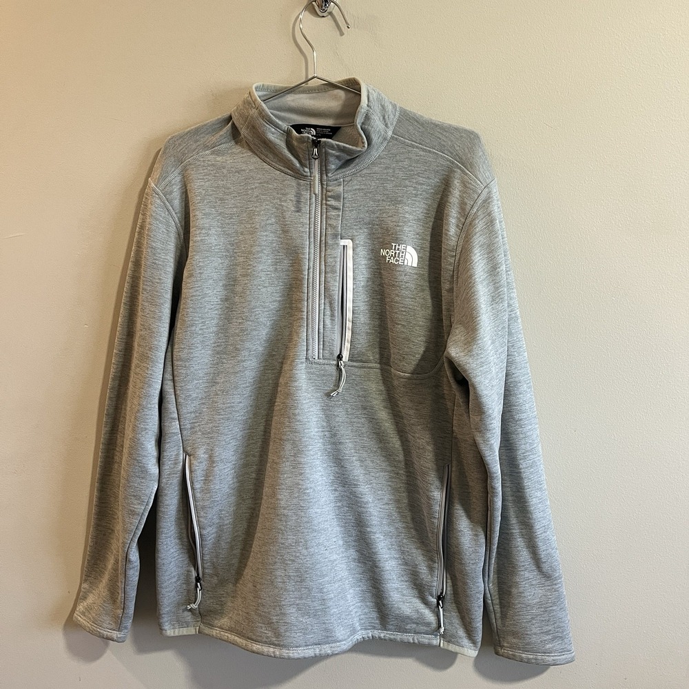 The North Face Men's Gray Jacket 1/4 Zip Long Sleeve Pullover Size Large